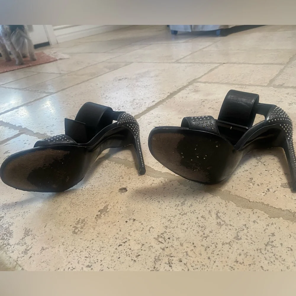 Saint Laurent Black Crystal Embellished Heels - Picture 7 of 8